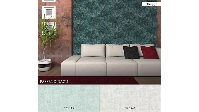 Vinyltapete Greenery A.S. Création Landhausstil Sträucher Grün Blau 801