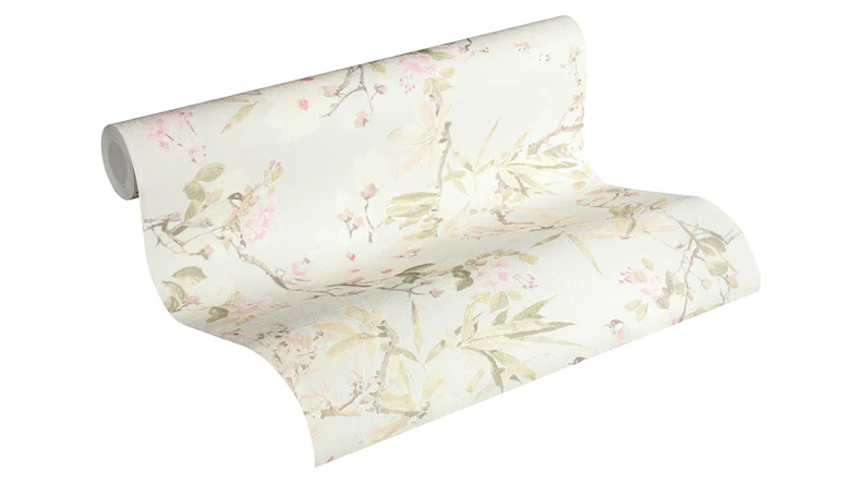 Tapete Dream Again Michalsky Living Blumenzweige Creme Grün Rosa 981