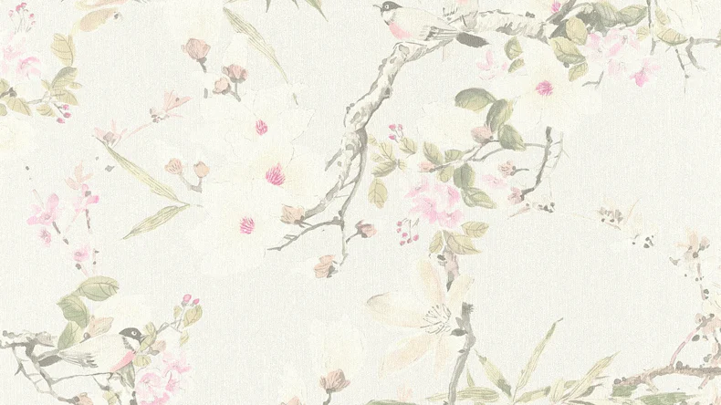 Tapete Dream Again Michalsky Living Blumenzweige Creme Grün Rosa 981