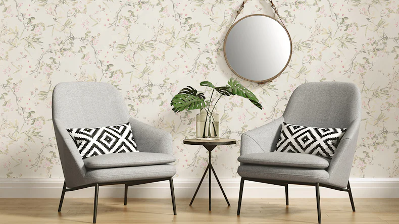 Tapete Dream Again Michalsky Living Blumenzweige Creme Grün Rosa 981