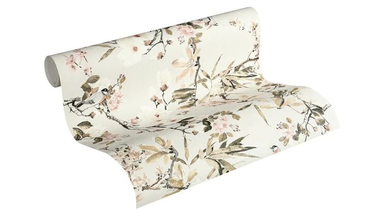 Tapete Dream Again Michalsky Living Blumenzweige Creme Beige Grün 982