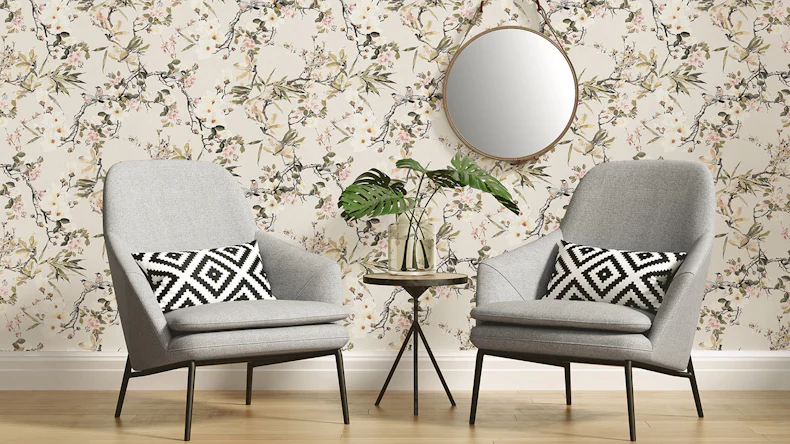 Tapete Dream Again Michalsky Living Blumenzweige Creme Beige Grün 982