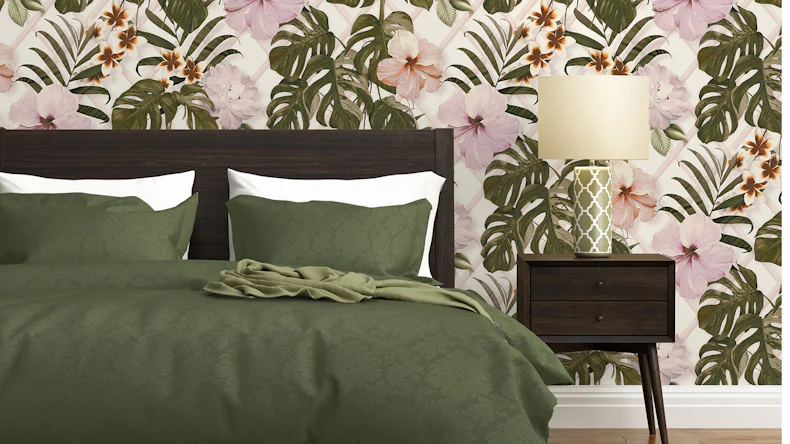 Tapete Dream Again Michalsky Living Blumen Palmenblätter Grün Rosa Weiß 181