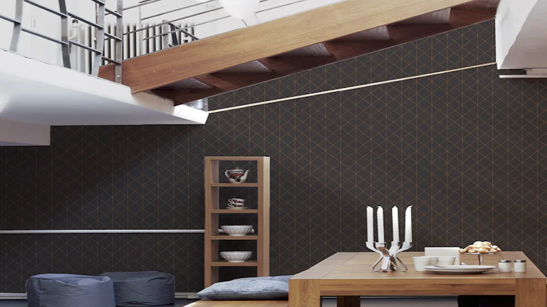 Carta da parati in vinile bianco e nero 4 A.S. Création Modern Metallic Black 754