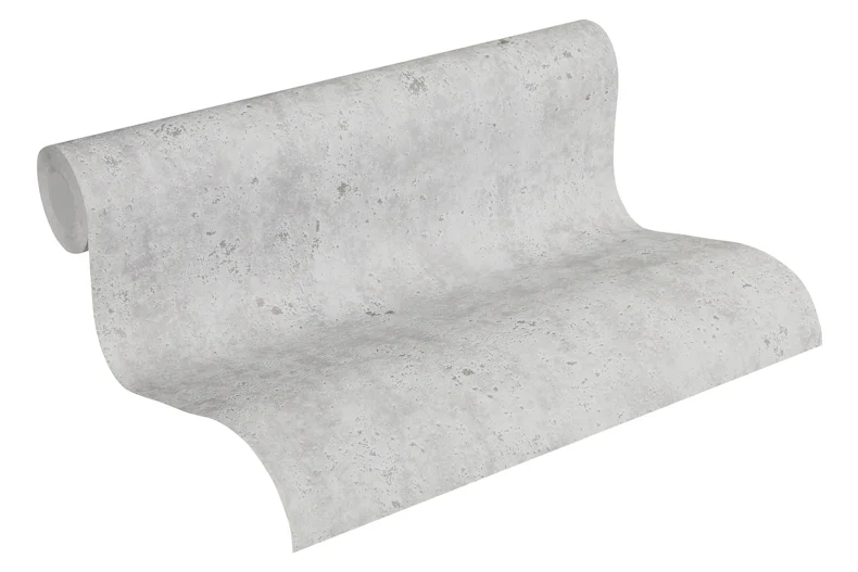 Carta da parati in vinile calcestruzzo Concrete & More A.S. Création tinta unita calcestruzzo aspetto grigio 004