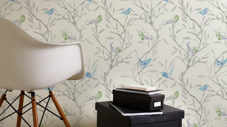 papier peint en vinyle bleu fleurs modernes & nature Colibri 231