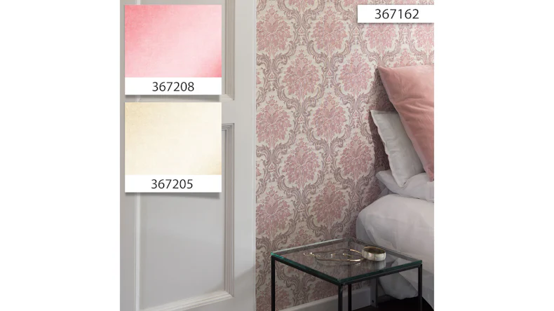 Papier peint en vinyle rose rétro fleurs de campagne & ornements de la nature Paradise Garden 162