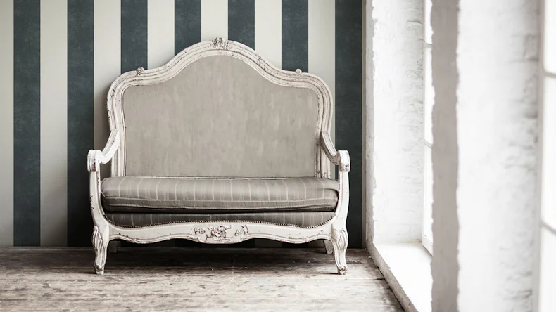 Papier peint en vinyle noir à rayures rétro modernes Paradise Garden 181