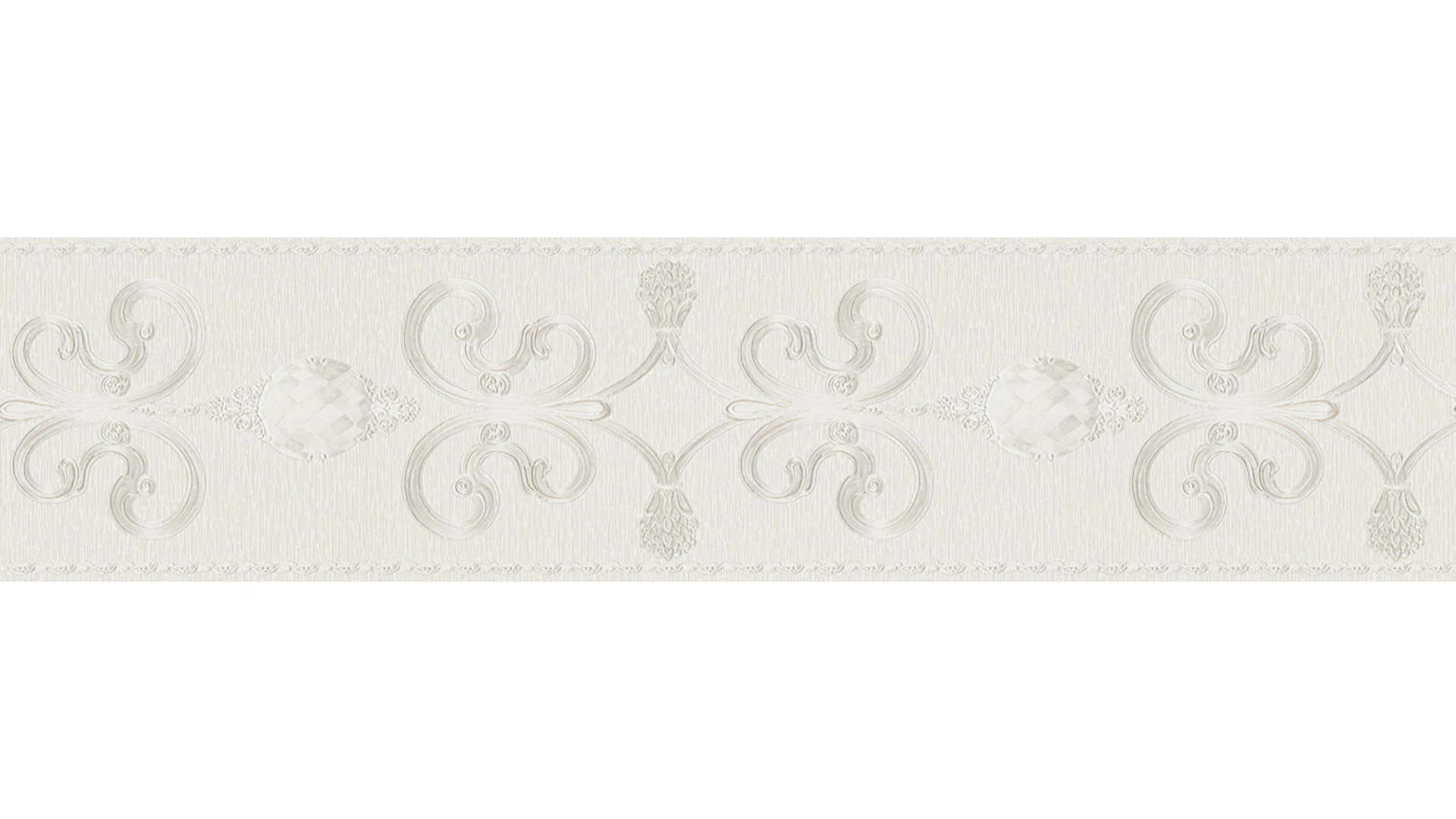 Vinyl wallpaper border grey vintage country house baroque flowers & nature ornaments Only Borders 10 272