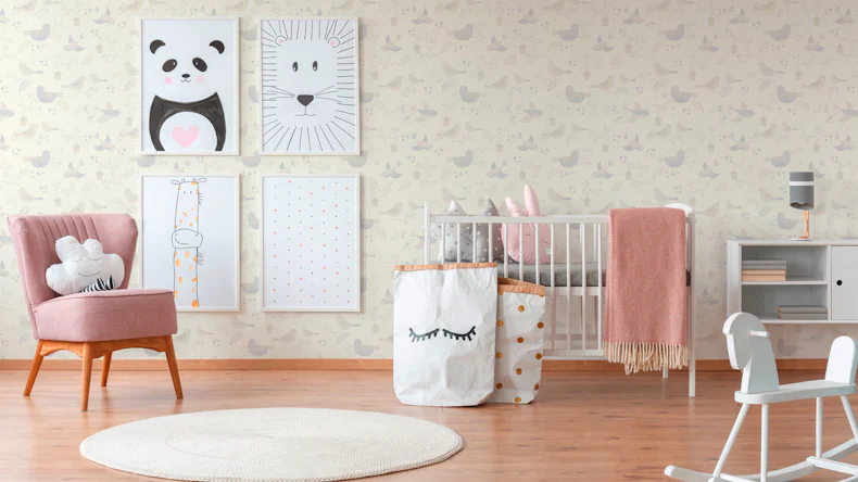 papier peint en vinyle beige fleurs modernes & nature enfants garçons & filles 6 561