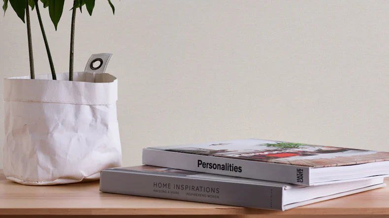 Vinyltapete weiß Klassisch Uni Linen Style 611