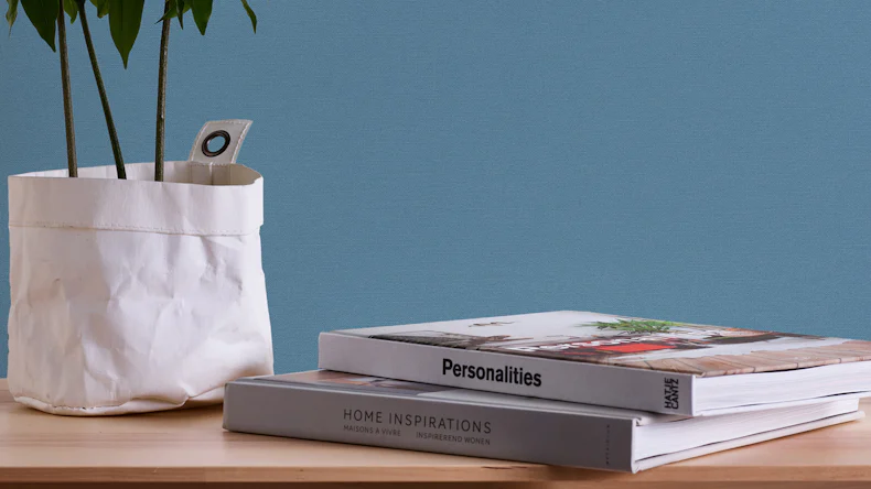 papier peint en vinyle bleu classique lin uni style 614