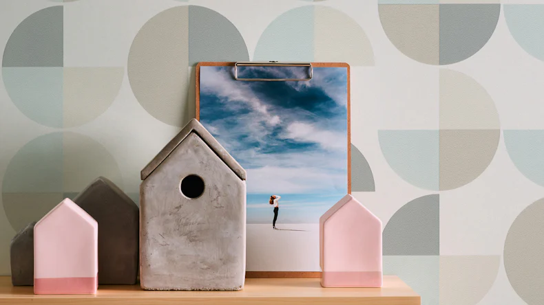 Vinyltapete blau Modern Klassisch Uni Streifen Trendwall 701