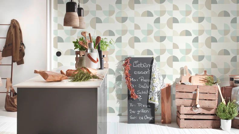 Vinyltapete blau Modern Klassisch Uni Streifen Trendwall 701