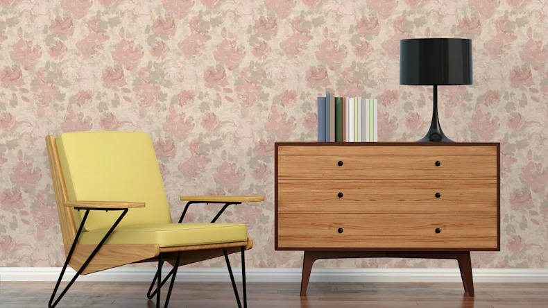 papier peint en vinyle rose moderne uni Caractère 724
