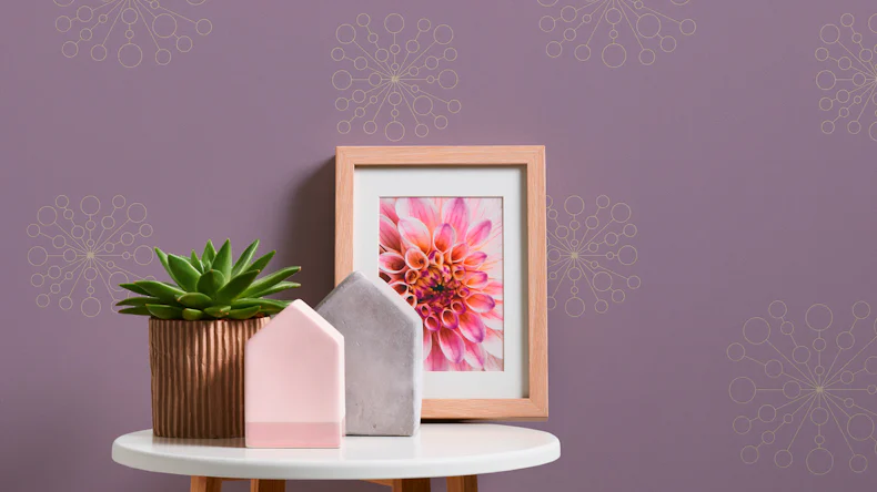 Vinyltapete lila Modern Klassisch Uni Streifen Trendwall 842