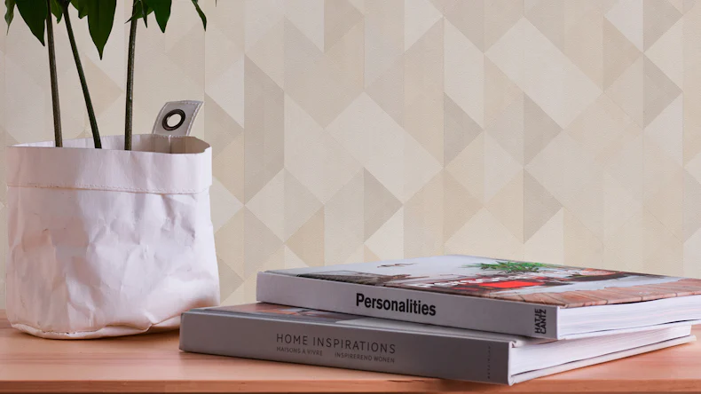 Vinyltapete beige Modern Klassisch Uni Streifen Trendwall 861