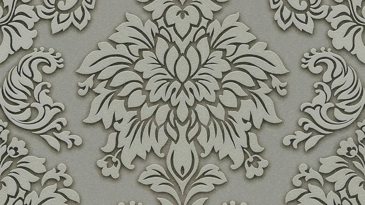 Metropolitan Stories Lizzy vinyl wallpaper - London Living Ornamental Walls Beige Grey Metallic 981
