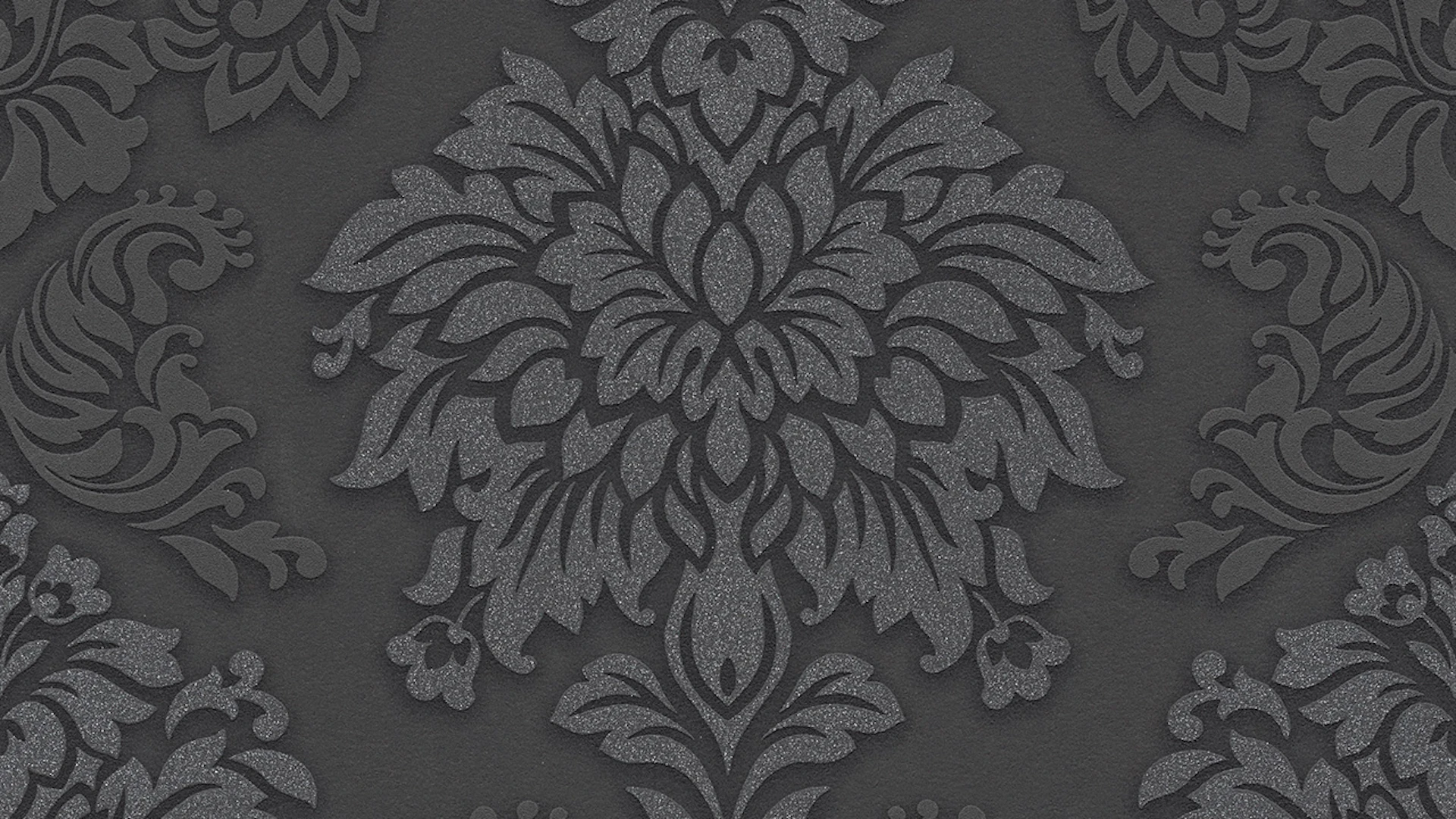 Metropolitan Stories Lizzy vinyl wallpaper - London Living Ornamental Walls Grey Metallic Black 984