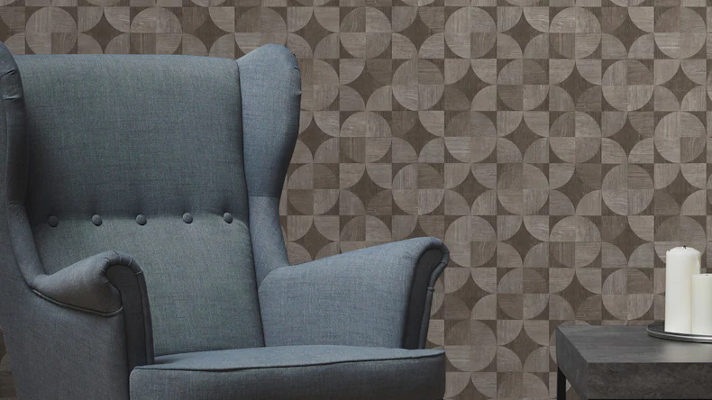 Papier peint en vinyle gris ornements rétros Metropolitan Stories 132