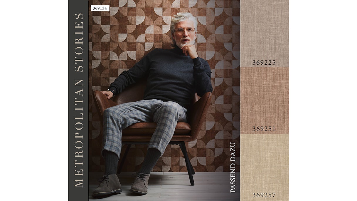 Metropolitan Stories Nils Olsson vinyl wallpaper - Copenhagen Livingwalls modern wood wall beige brown 134
