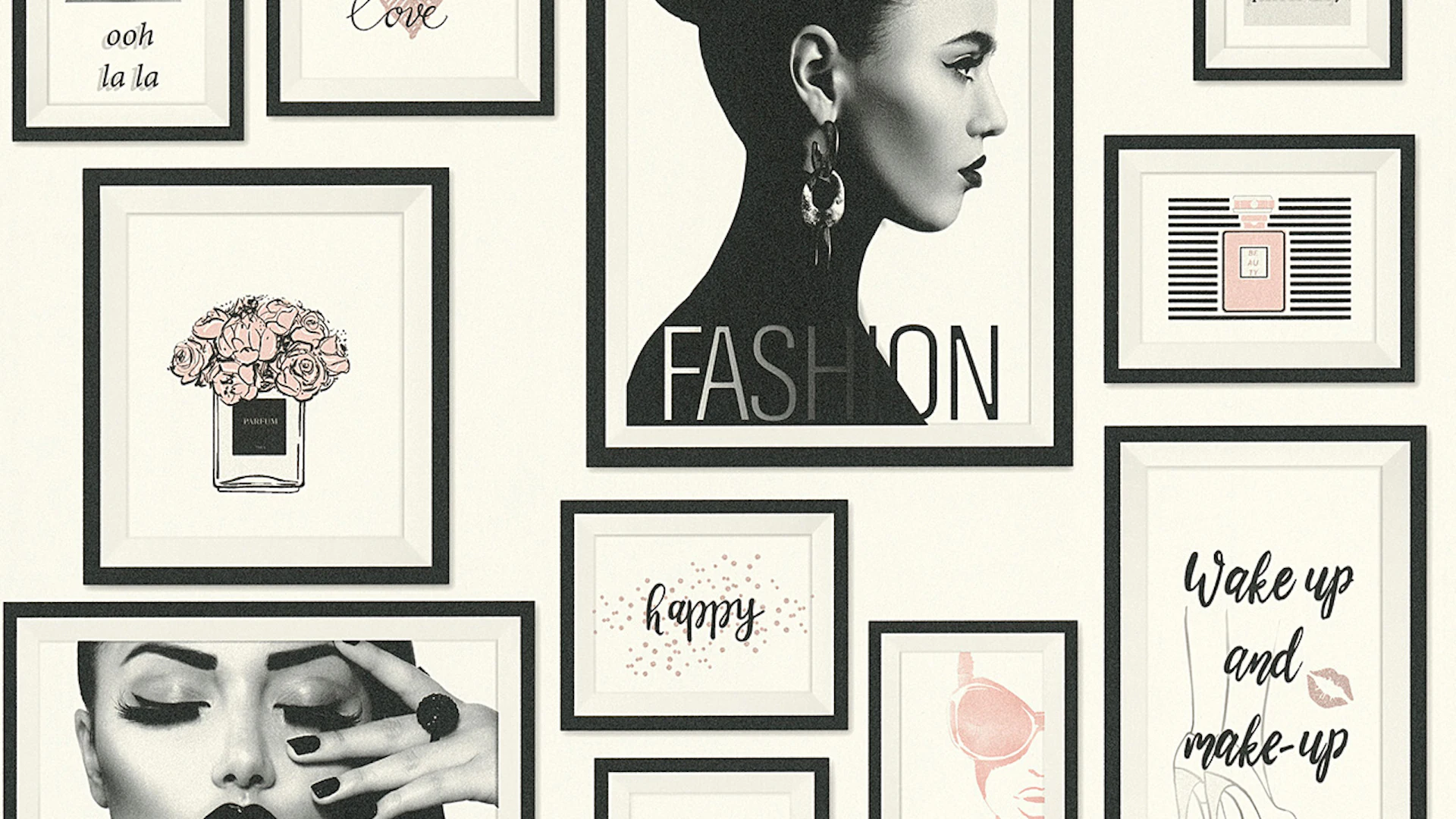 Metropolitan Stories Lola vinyl wallpaper - Paris Livingwalls Modern Poster Fashion Grey Black White 181