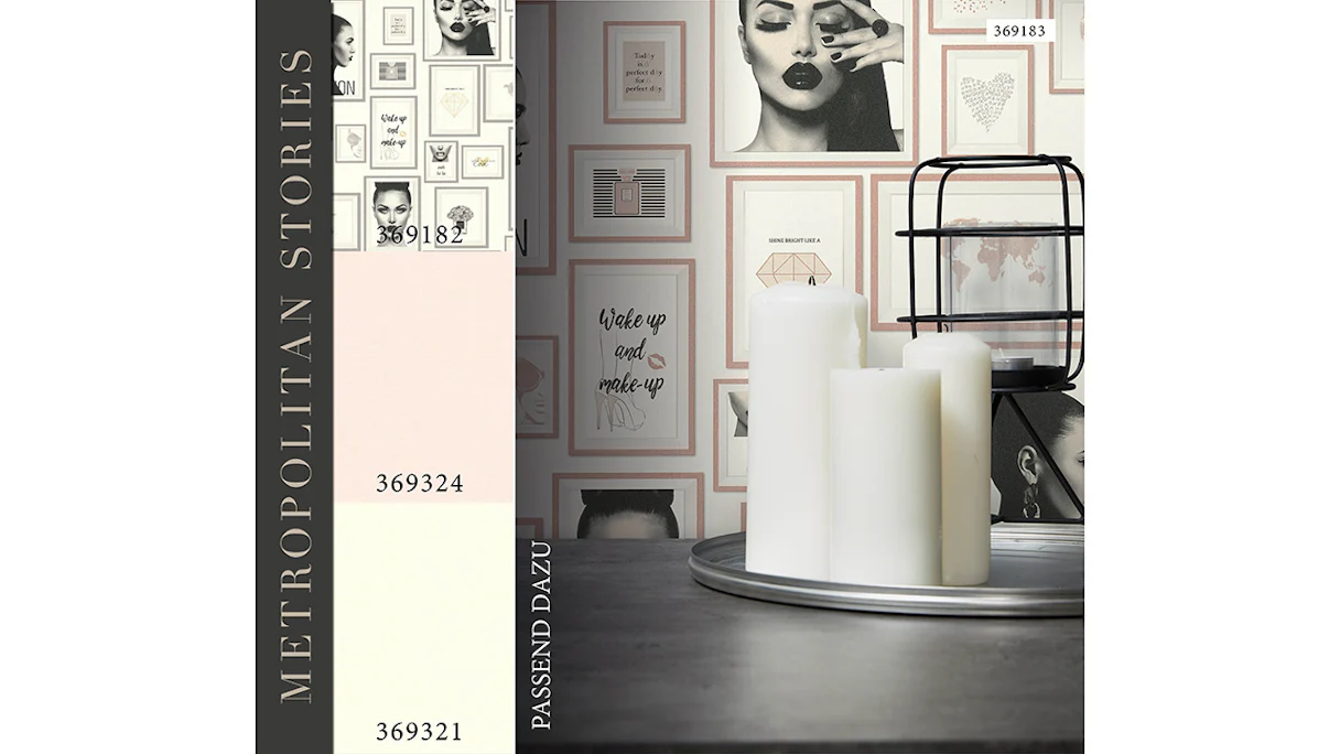 Papier peint en vinyle Metropolitan Stories Lola - Paris Livingwalls Affiche moderne Mode Beige Noir Blanc 183