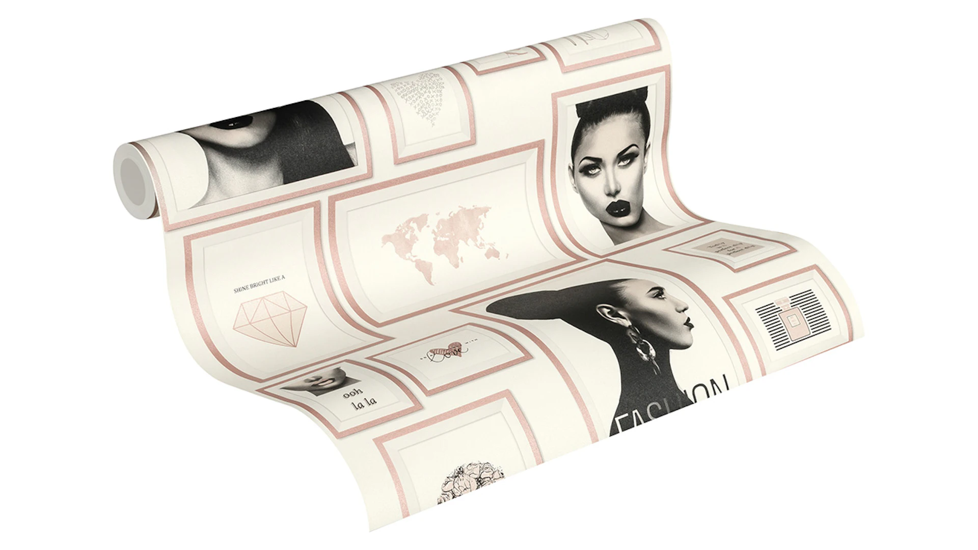 Papier peint en vinyle Metropolitan Stories Lola - Paris Livingwalls Affiche moderne Mode Beige Noir Blanc 183