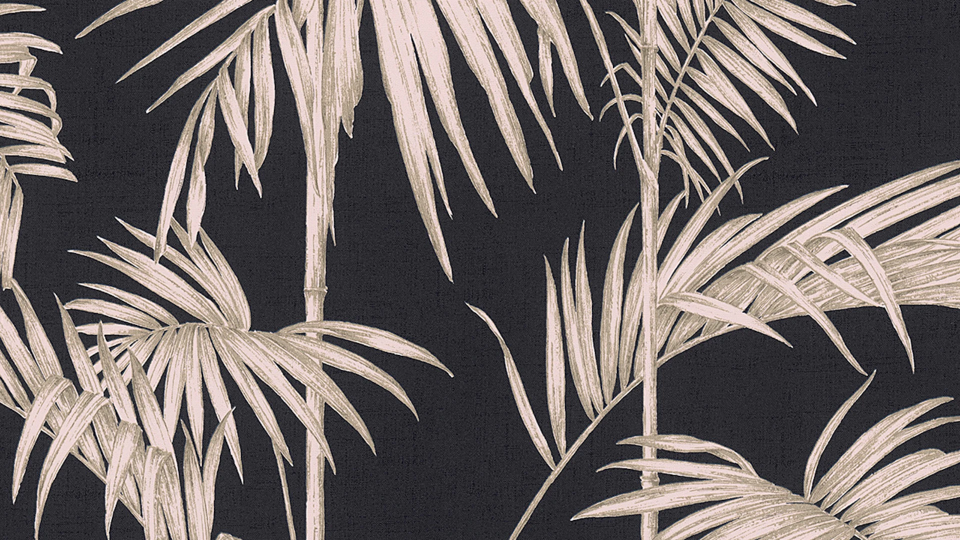 Metropolitan Stories Lola vinyl wallpaper - Paris Livingwalls Modern Palm Leaves Metallic Pink Black 191
