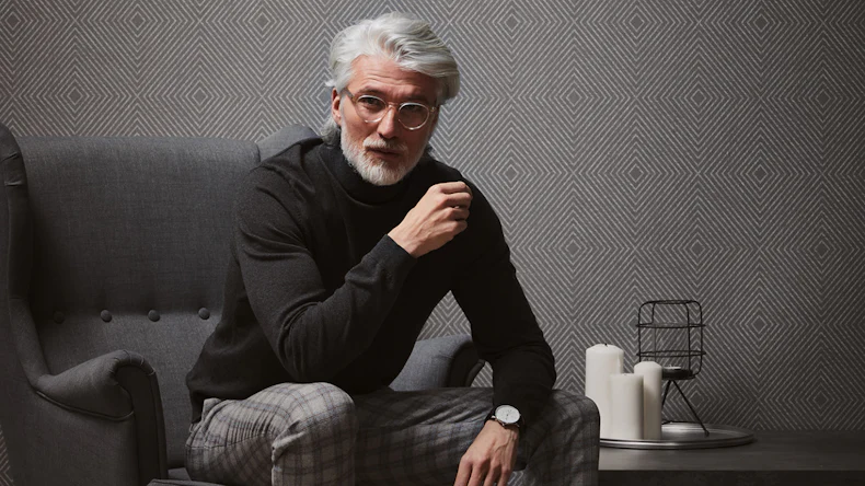 Carta da parati in vinile Metropolitan Stories Nils Olsson - Copenhagen Livingwalls Retro Grey Metallic 261