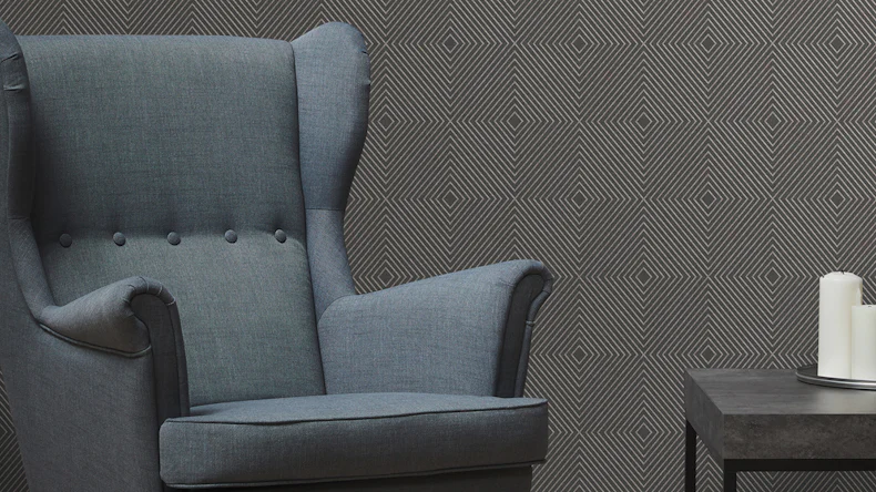 Carta da parati in vinile Metropolitan Stories Nils Olsson - Copenhagen Livingwalls Retro Grey Metallic 261