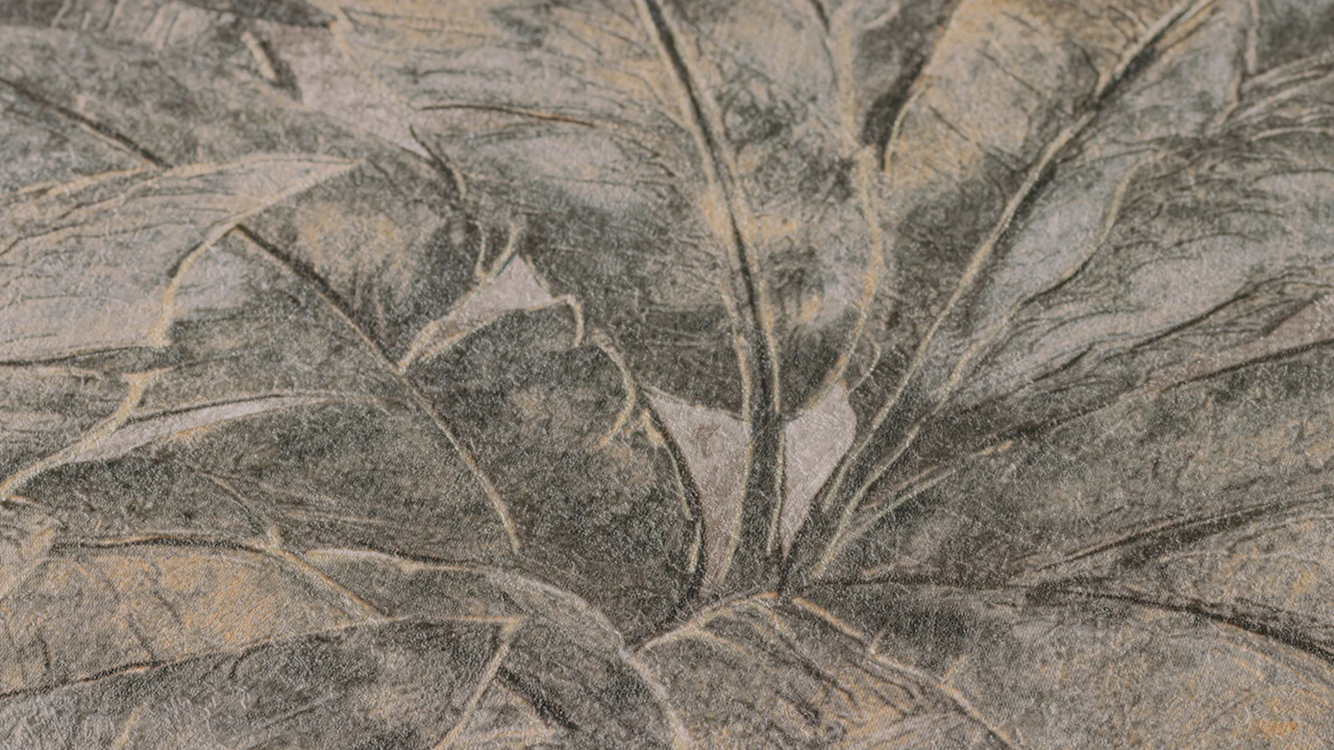 Papier peint en vinyle Metropolitan Stories Francesca - Milano Livingwalls Vintage Palm Leaves Beige Metallic Black 271