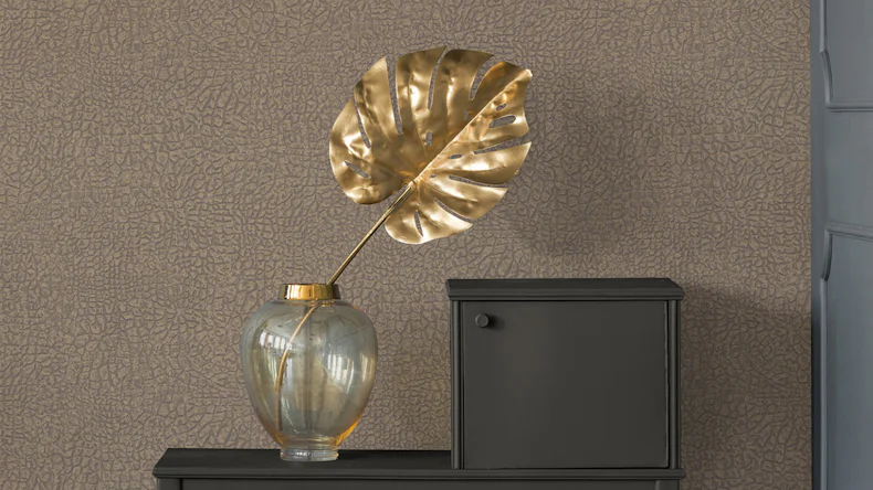 Carta da parati in vinile Absolutely Chic Architects Paper Modern Plain Metallic Brown Grigio 701