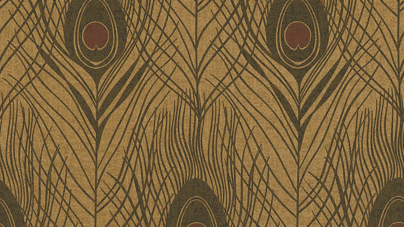 Vinyltapete Absolutely Chic Architects Paper Retro Pfauenfedern Metallic Braun Schwarz 718