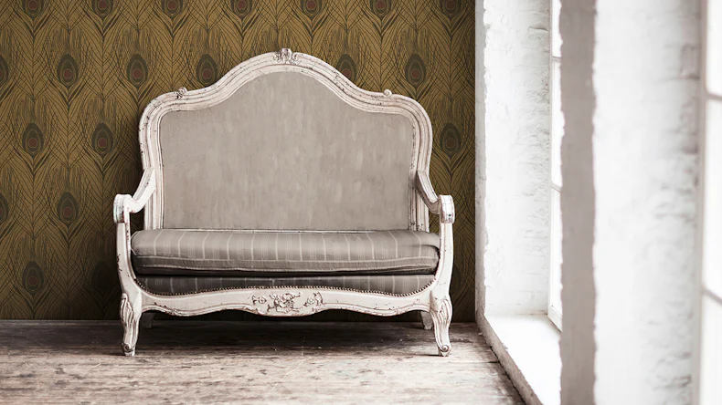 Vinyltapete Absolutely Chic Architects Paper Retro Pfauenfedern Metallic Braun Schwarz 718