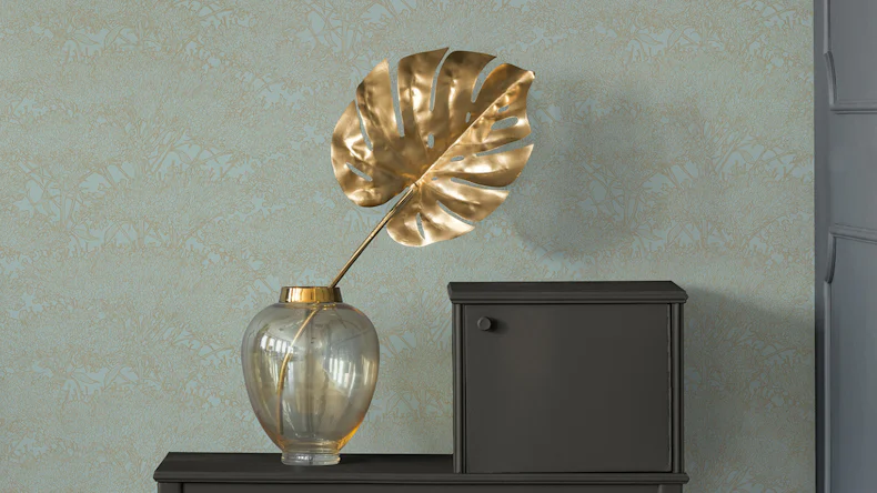 Carta da parati in vinile Absolutely Chic Architects Paper Modern Nature Metallic Blue Green 722