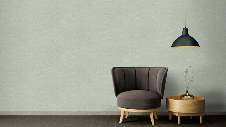 Carta da parati in vinile Absolutely Chic Architects Paper Modern Nature Metallic Blue Green 722