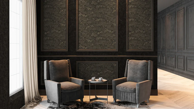 Carta da parati in vinile Absolutely Chic Architects Paper Modern Natural Black Grey Beige 725