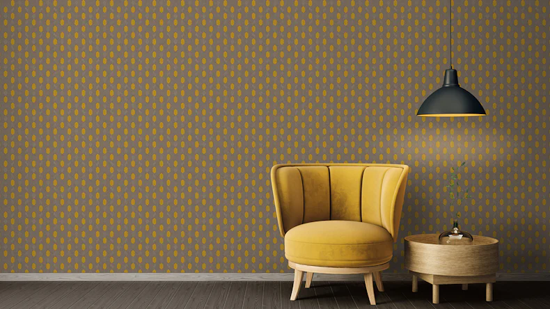 Carta da parati in vinile Absolutely Chic Architects Carta Retro Giallo Grigio Beige 732