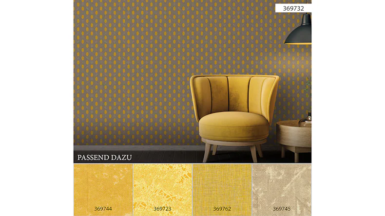Carta da parati in vinile Absolutely Chic Architects Carta Retro Giallo Grigio Beige 732