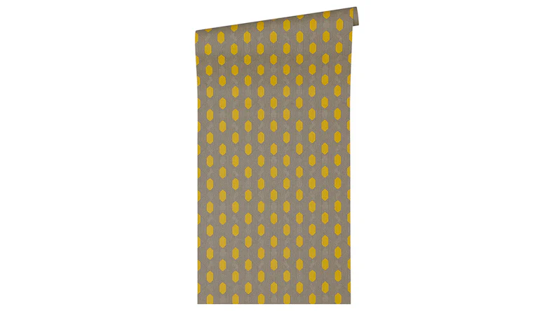 Carta da parati in vinile Absolutely Chic Architects Carta Retro Giallo Grigio Beige 732