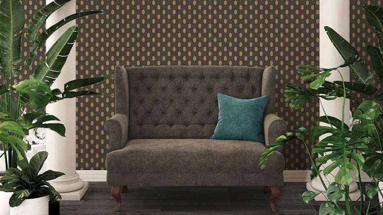 Carta da parati in vinile Absolutely Chic Architects Carta Retro Metallic Black Brown 735