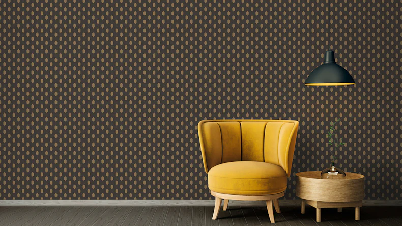 Carta da parati in vinile Absolutely Chic Architects Carta Retro Metallic Black Brown 735