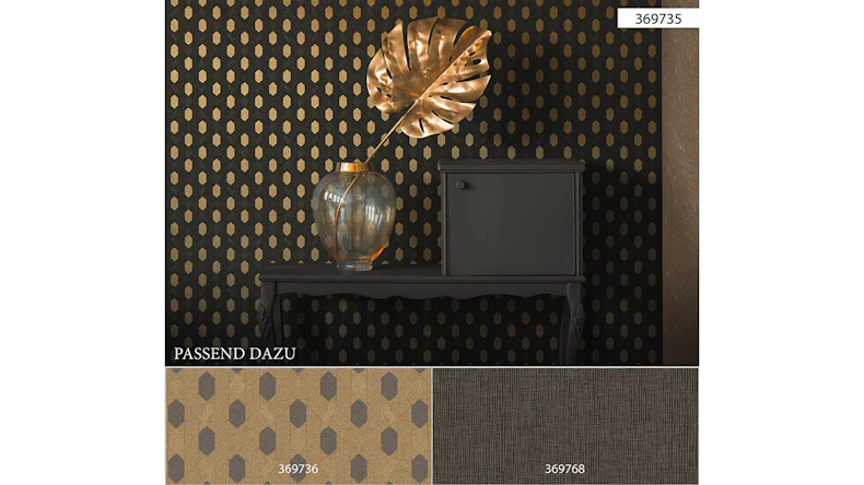 Carta da parati in vinile Absolutely Chic Architects Carta Retro Metallic Black Brown 735