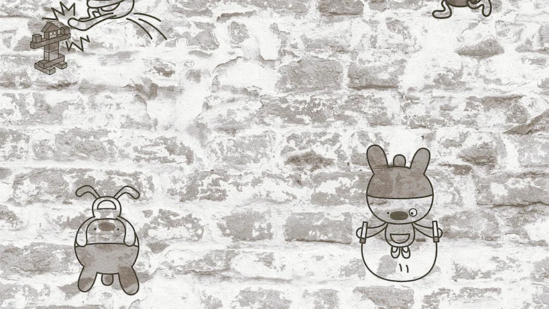 Papiertapete Boys & Girls 6 A.S. Création Kindertapete Steinwand Figuren Grau Metallic Schwarz 872