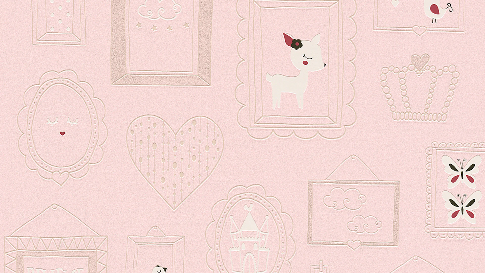 Vinyl wallpaper Boys & Girls 6 A.S. Création children's wallpaper pictures princess pink red white 912