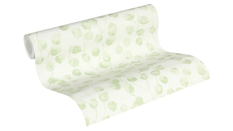 Carta da parati in vinile Blooming A.S. Création Vintage Eucalipto Verde Bianco 051