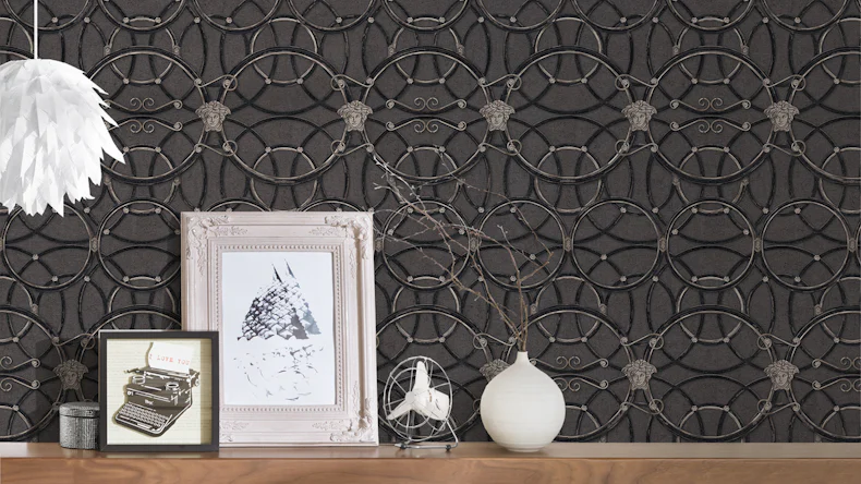 Vinyltapete grau Vintage Ornamente Bilder Versace 4 494