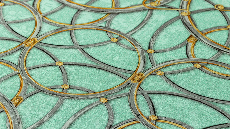 Vinyltapete grün Vintage Ornamente Bilder Versace 4 497