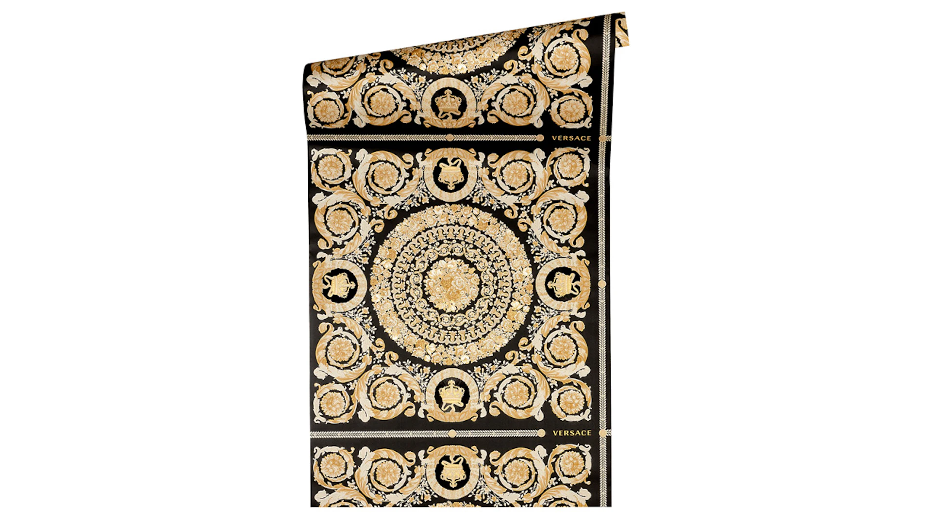 Vinyl wallpaper black country modern classic ornaments pictures flowers & nature Versace 4 553